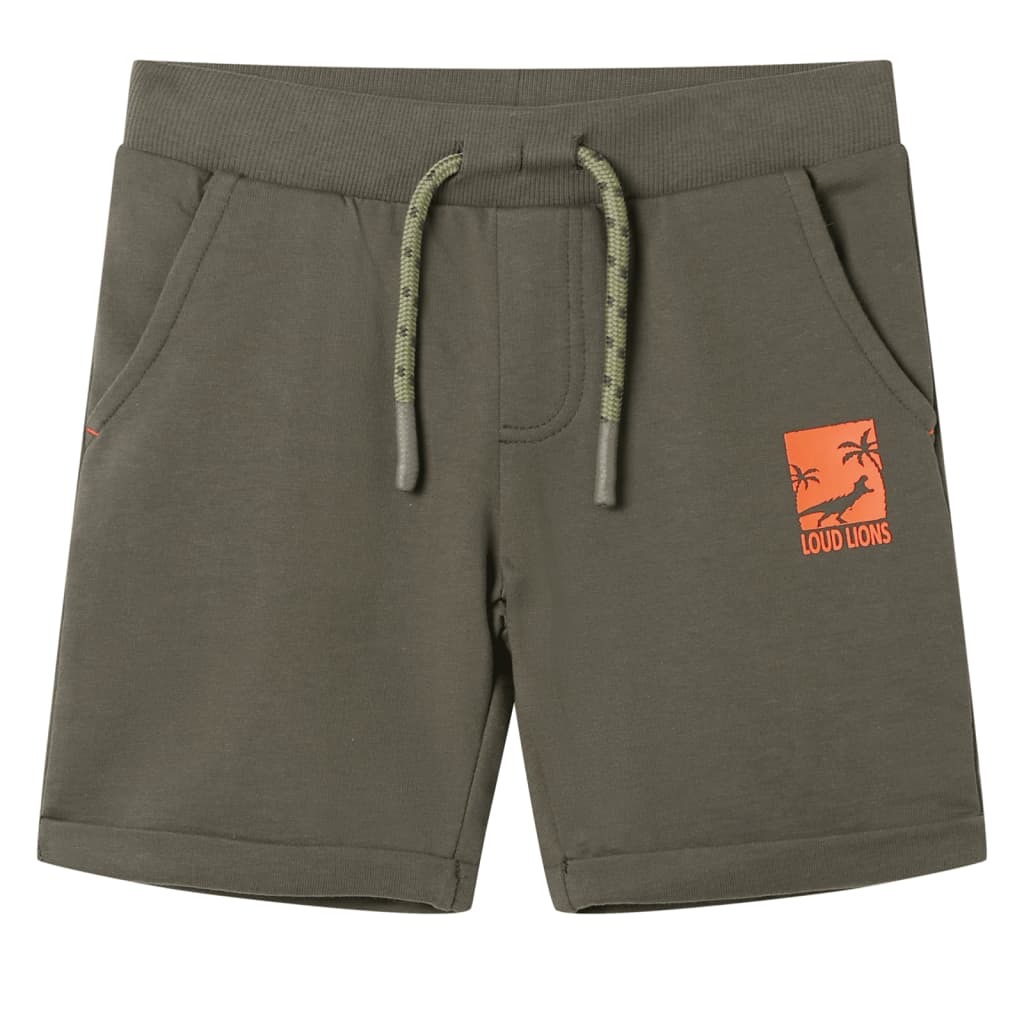 vidaXL Kids'Shorts with Drawstring Dark Khaki 140 Khaki 140