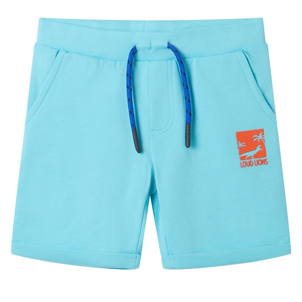 vidaXL Barnshorts med snöre aquablå 128
