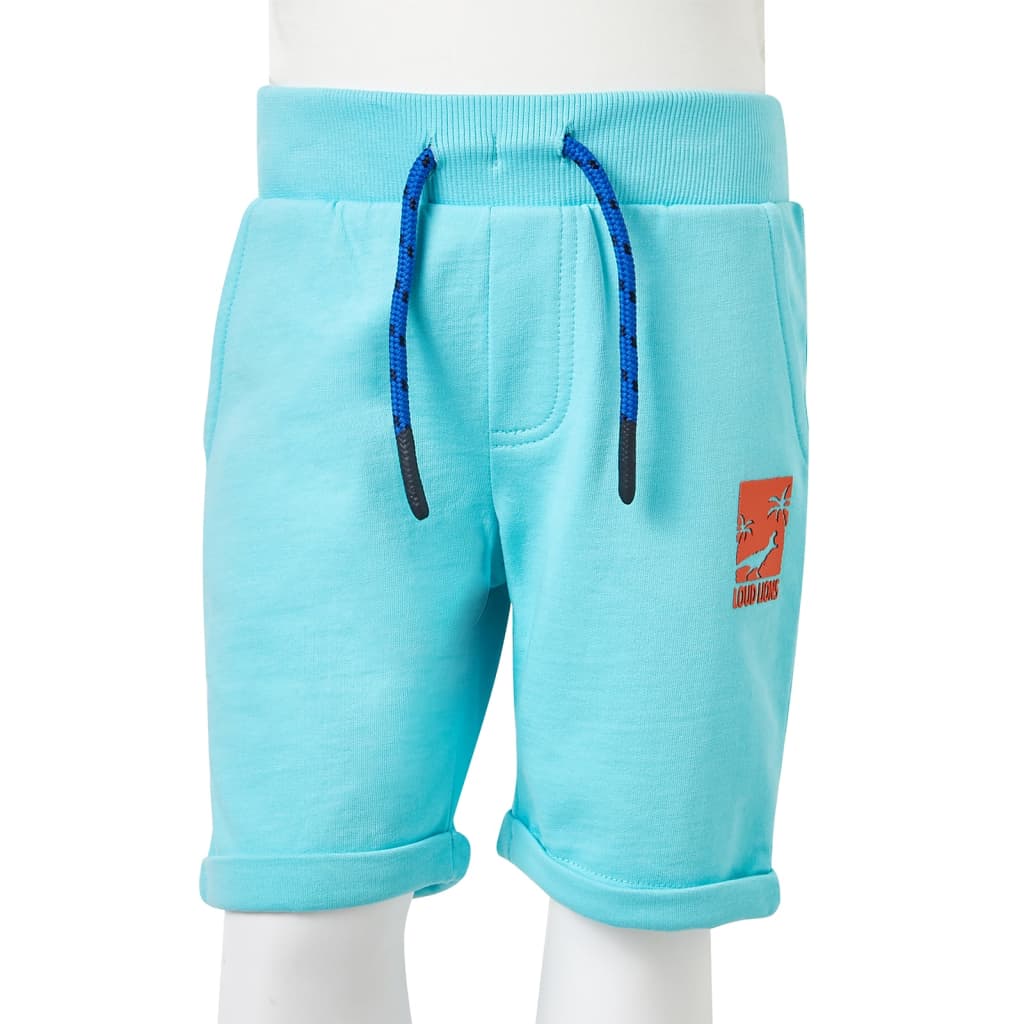vidaXL Barnshorts med snöre aquablå 128