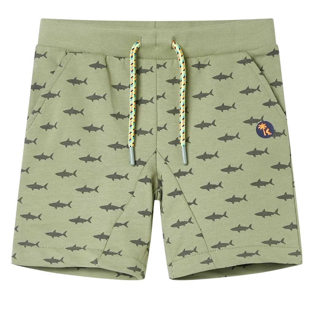 vidaXL Barnshorts med snöre blandad ljus khaki 128