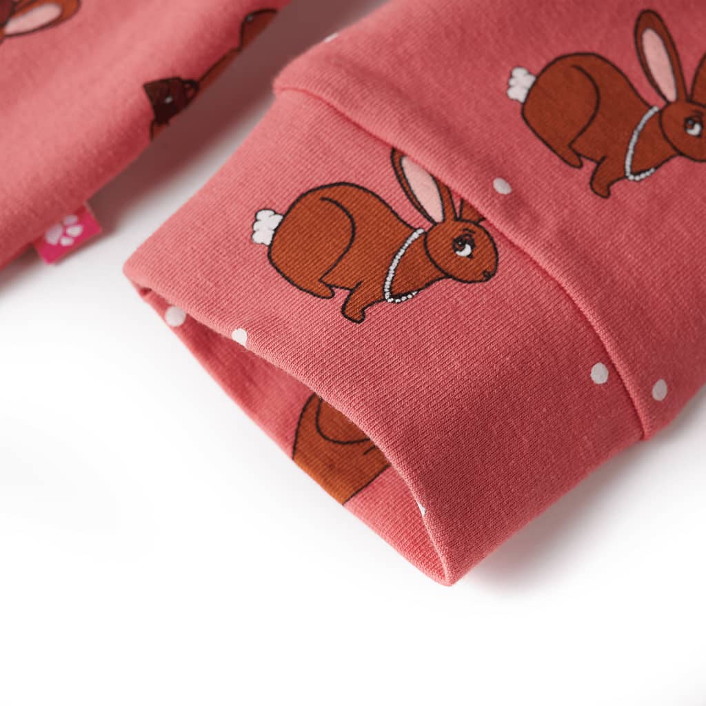 vidaXL Pyjamas med huva för barn gammalrosa 92