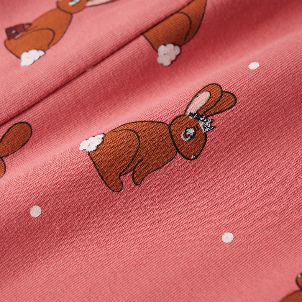 vidaXL Pyjamas med huva för barn gammalrosa 92