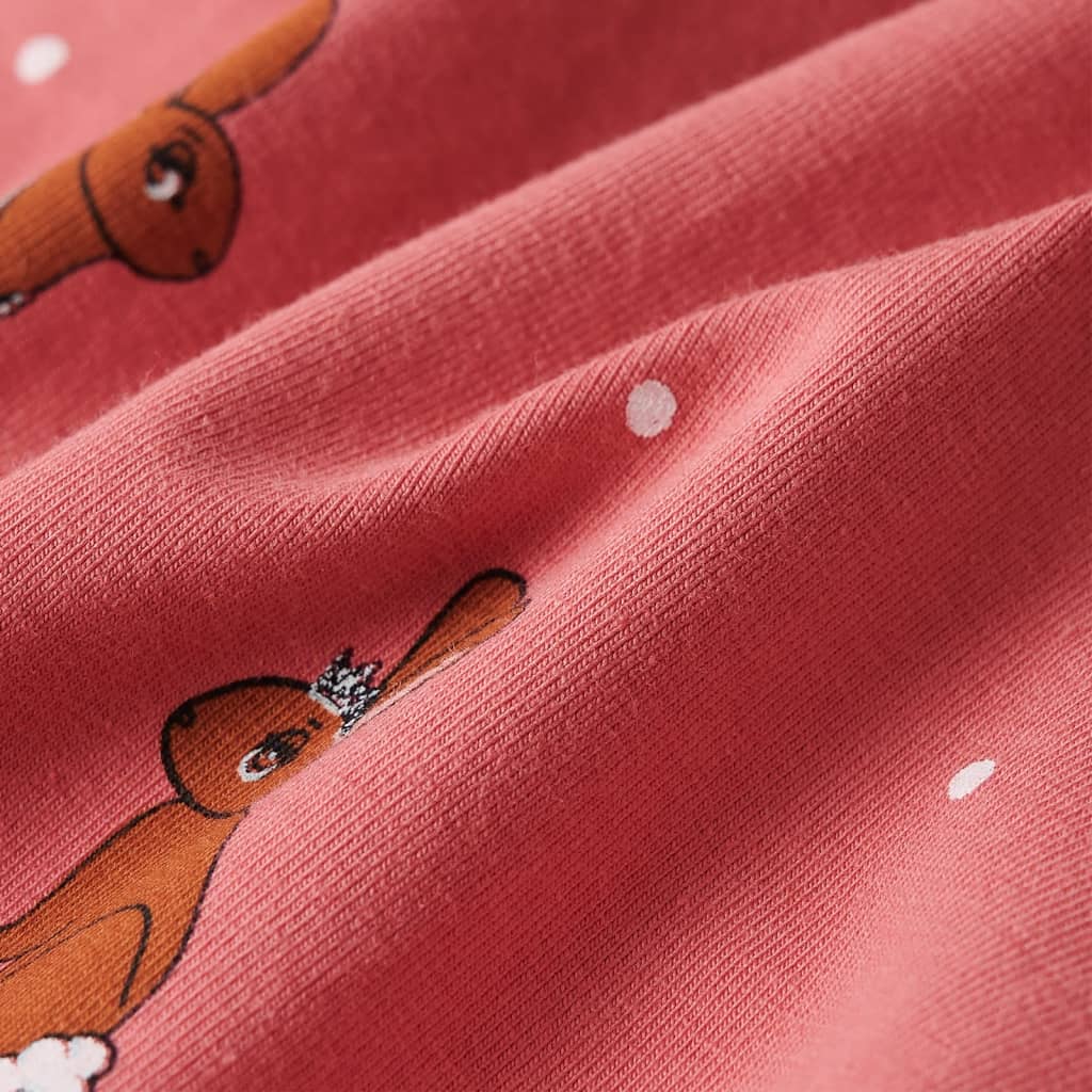 vidaXL Pyjamas med huva för barn gammalrosa 92