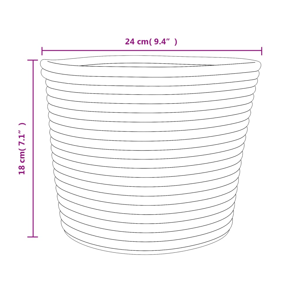 vidaXL Förvaringskorgar 2 st brun och vit Ø24x18 cm bomull