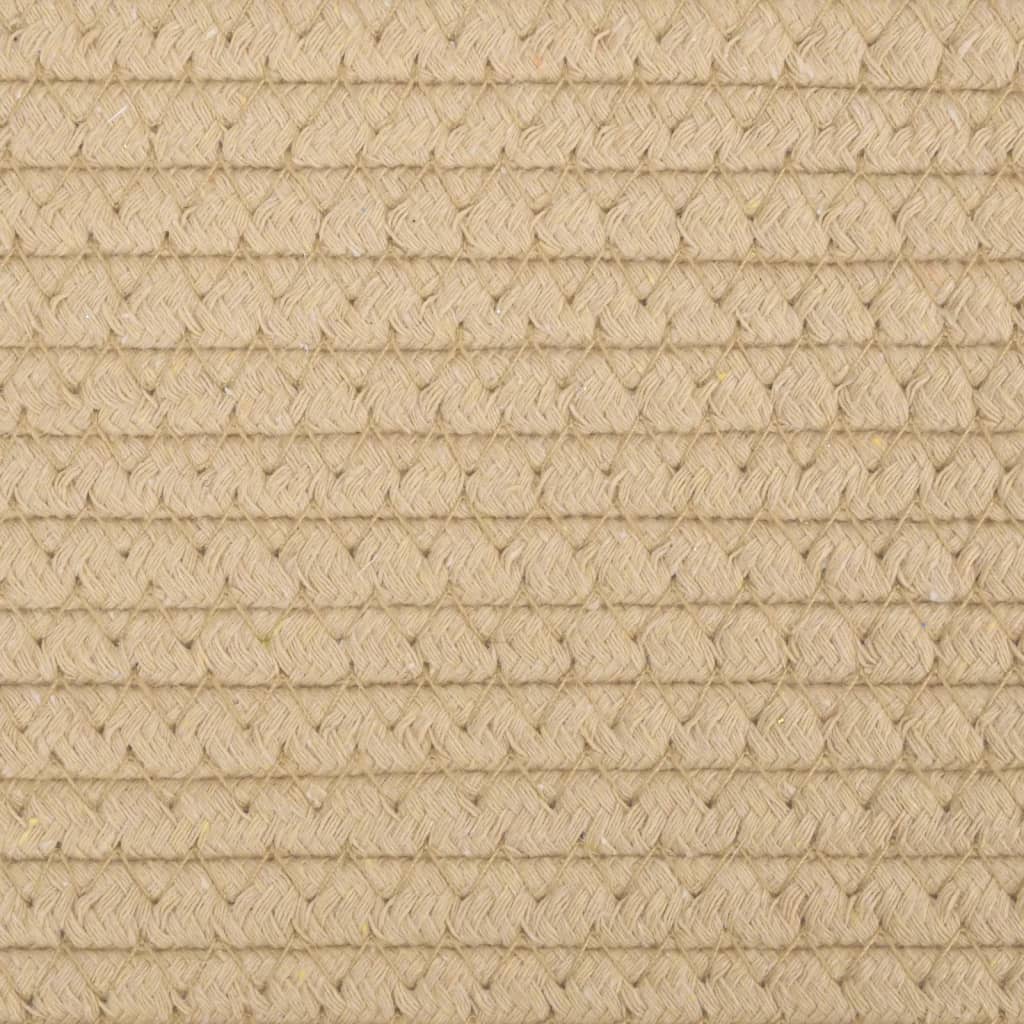 vidaXL Tvättkorg beige och vit Ø55x36 cm bomull