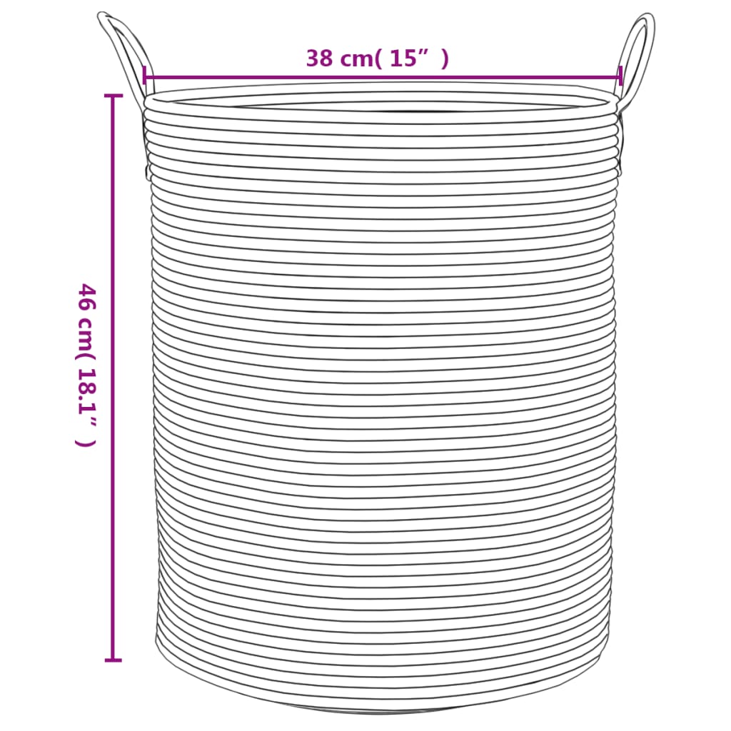 vidaXL Förvaringskorg grå och vit Ø38x46 cm bomull