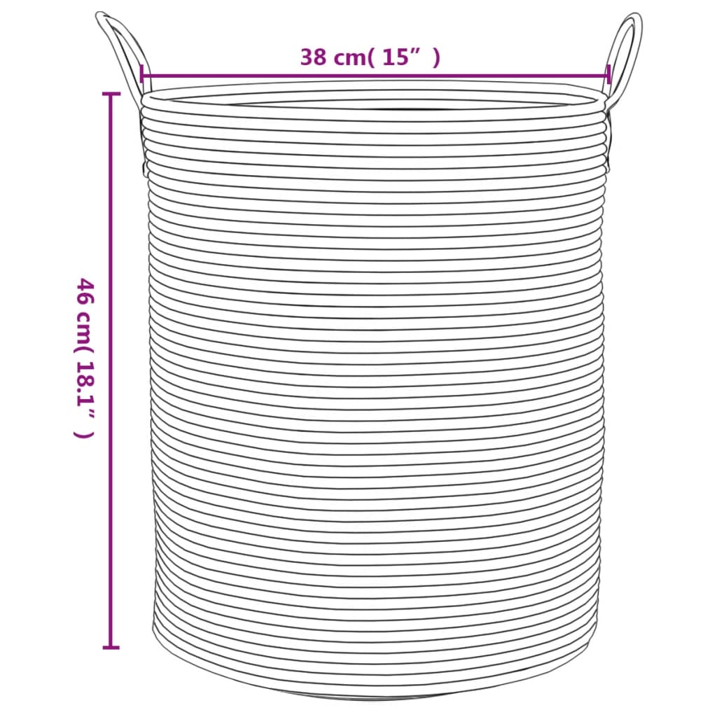 vidaXL Förvaringskorg brun och vit Ø38x46 cm bomull