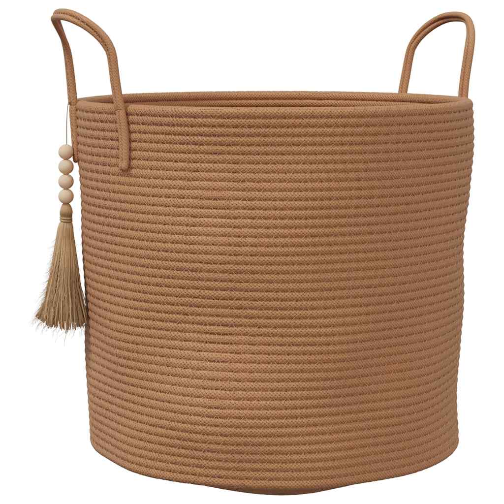 vidaXL Förvaringskorg brun Ø40x35 cm bomull