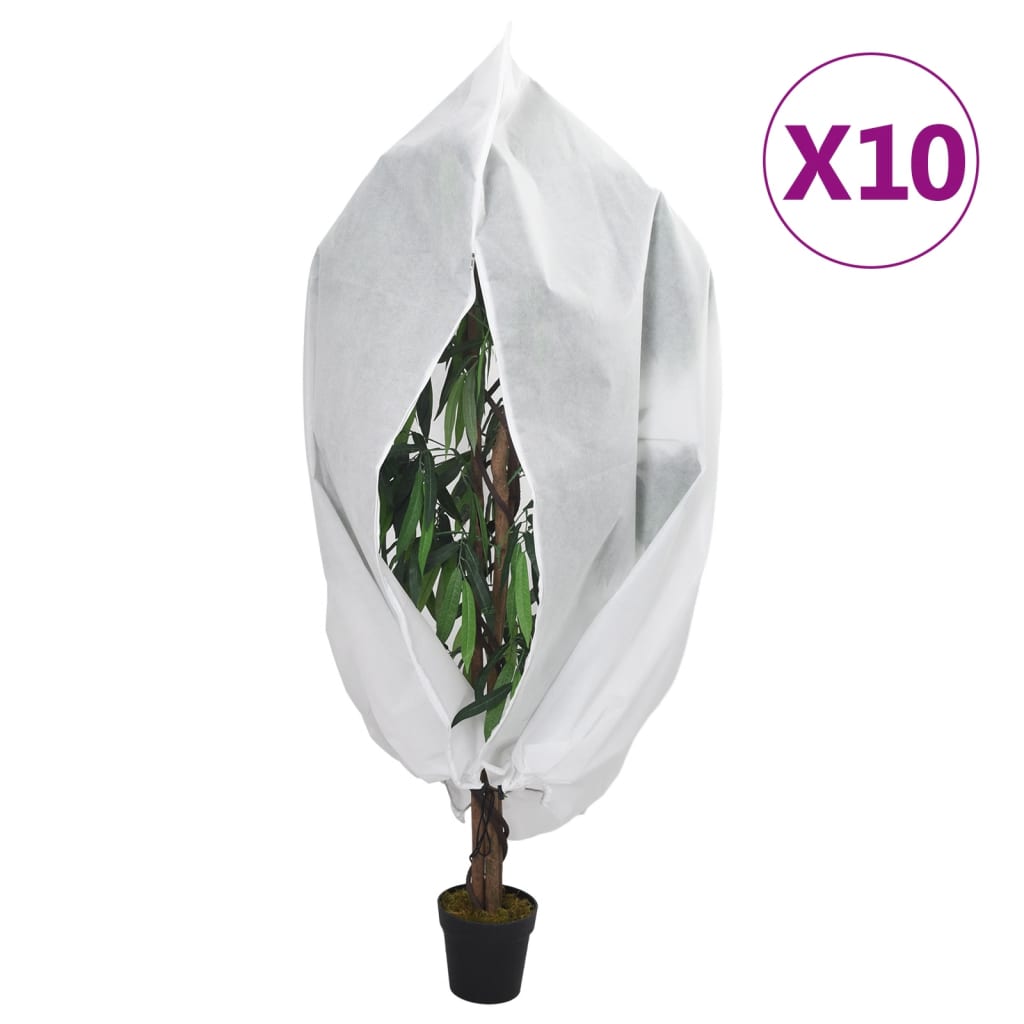 vidaXL Fiberdukar med blixtlås 10 st 70 g/m² 3,93x3,5 m