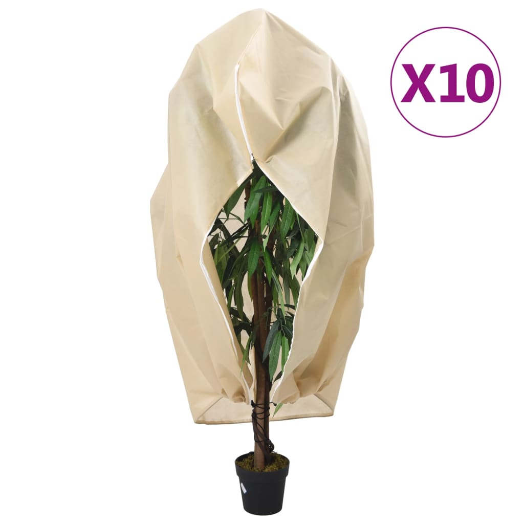 vidaXL Fiberdukar med blixtlås 10 st 70 g/m² 3,14x2,5 m
