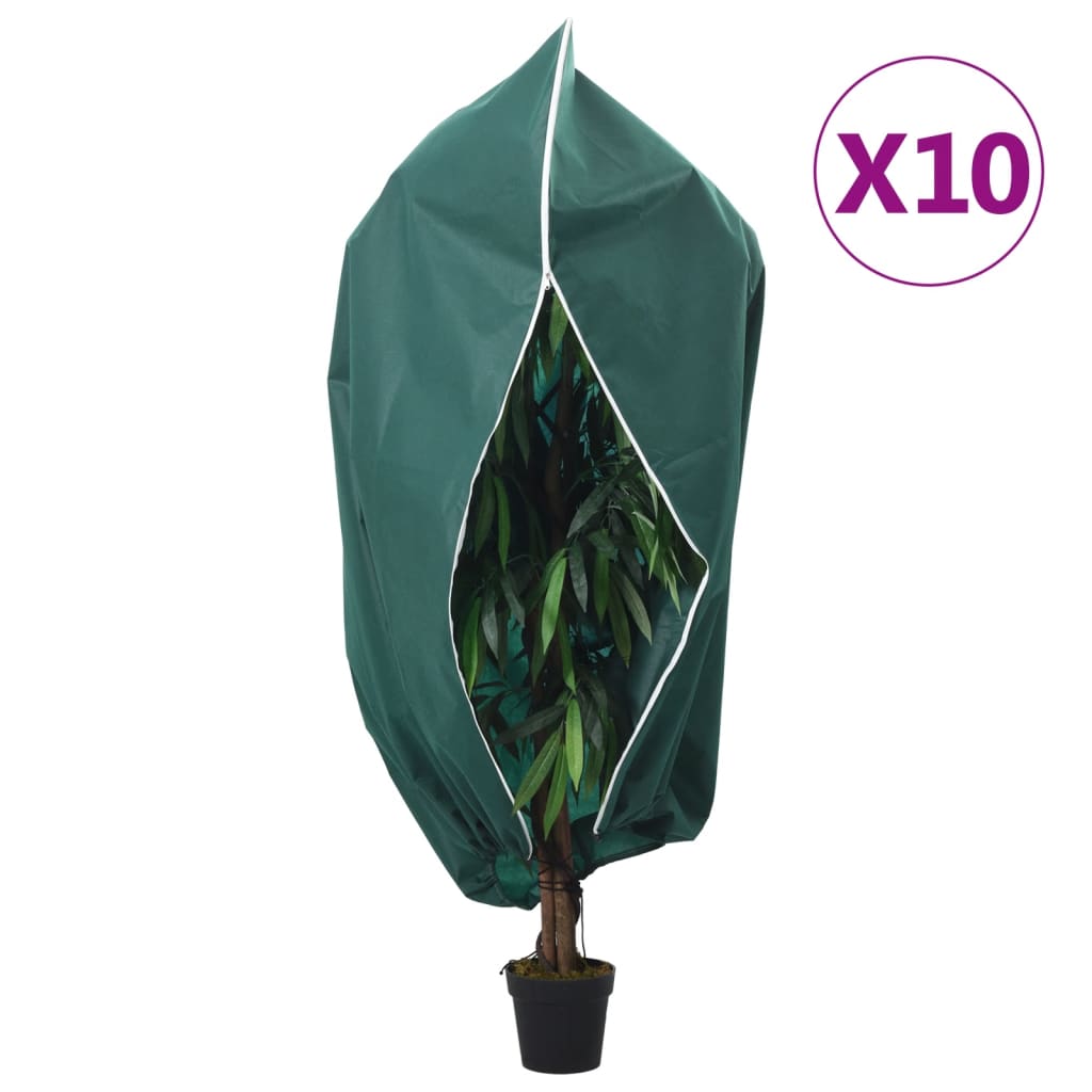 vidaXL Fiberdukar med blixtlås 10 st 70 g/m² 2,36x2 m