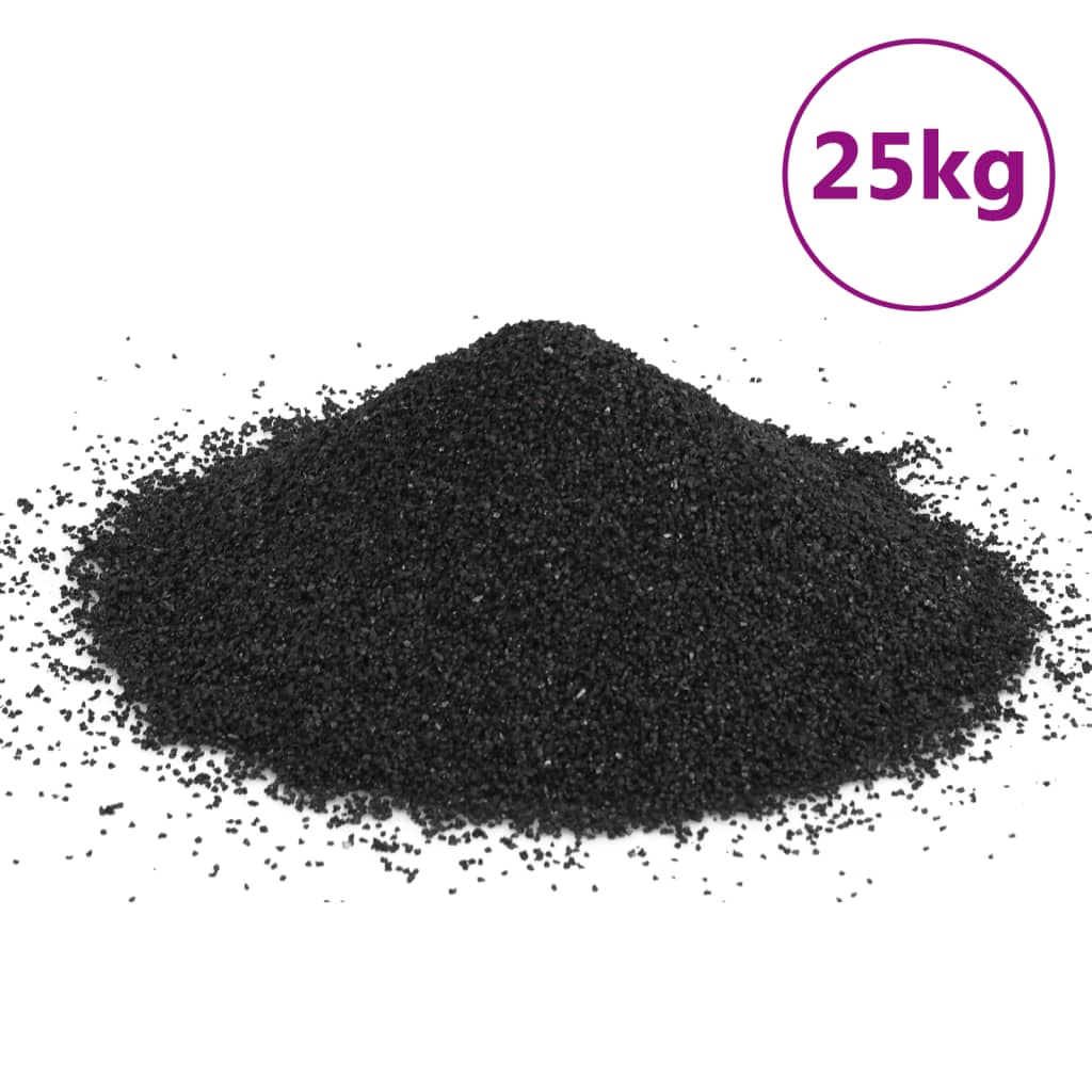 vidaXL Akvariesand 25 kg svart 0,2-2 mm