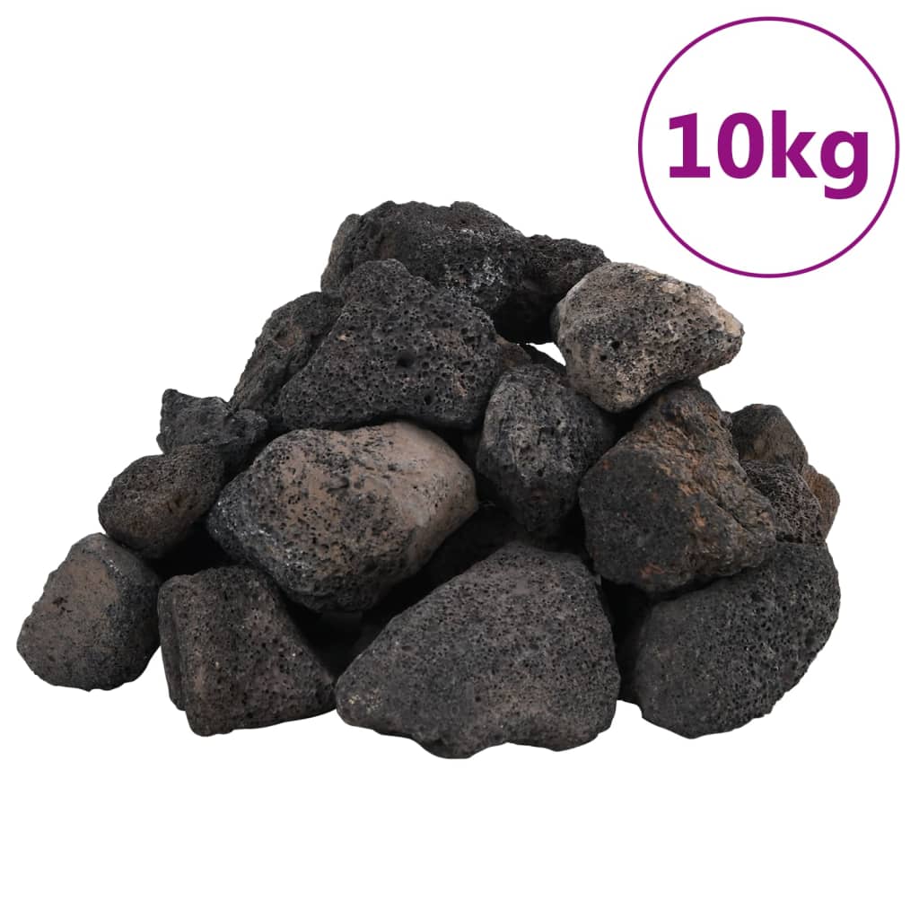 vidaXL Lavastenar 10 kg svart 5-8 cm