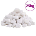vidaXL Polerad småsten 25 kg vit 2-5 cm