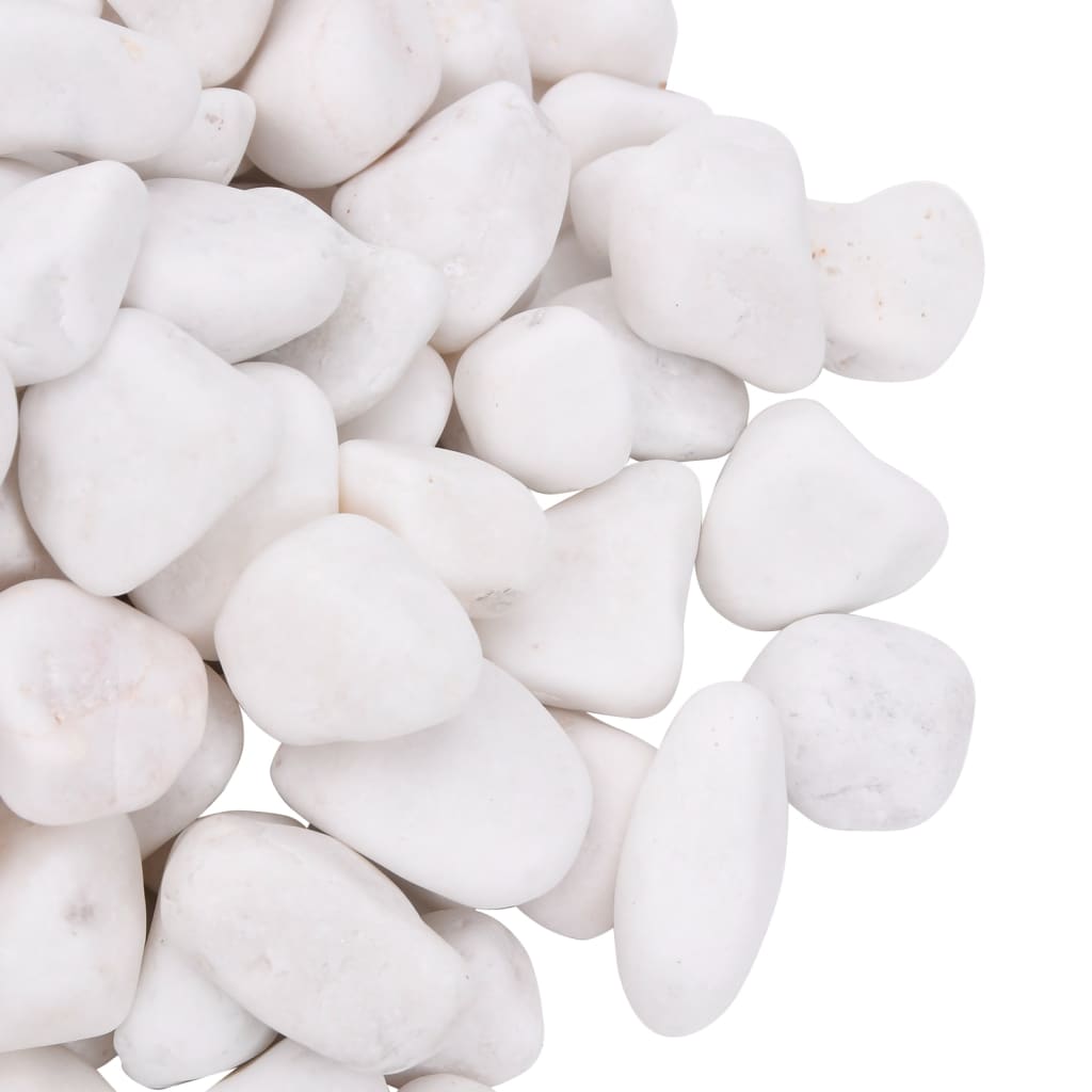 vidaXL Polerad småsten 25 kg vit 2-5 cm