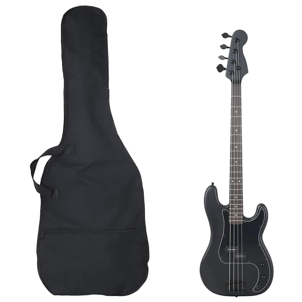 vidaXL Elektrisk basgitarr för nybörjare med väska svart 4/4 46