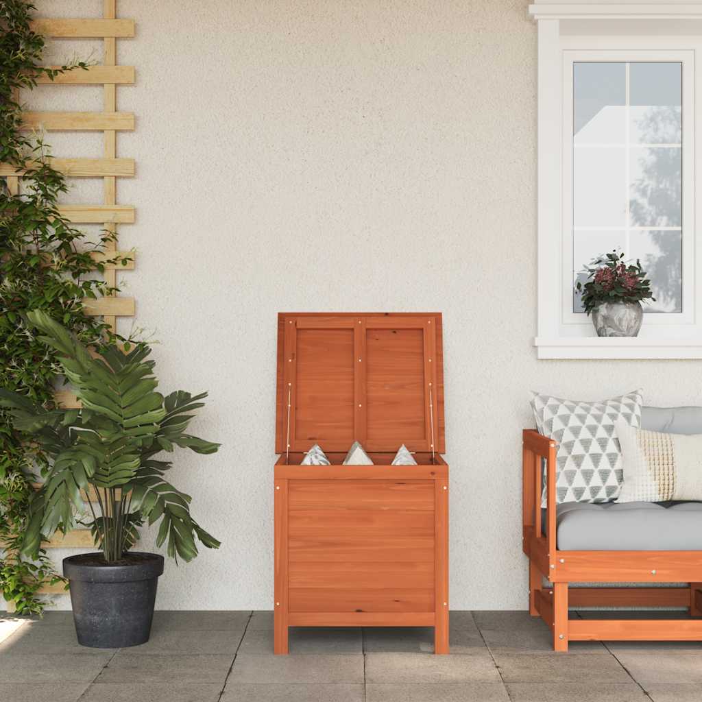 vidaXL Dynbox brun 50x49x56,5 cm massivt granträ