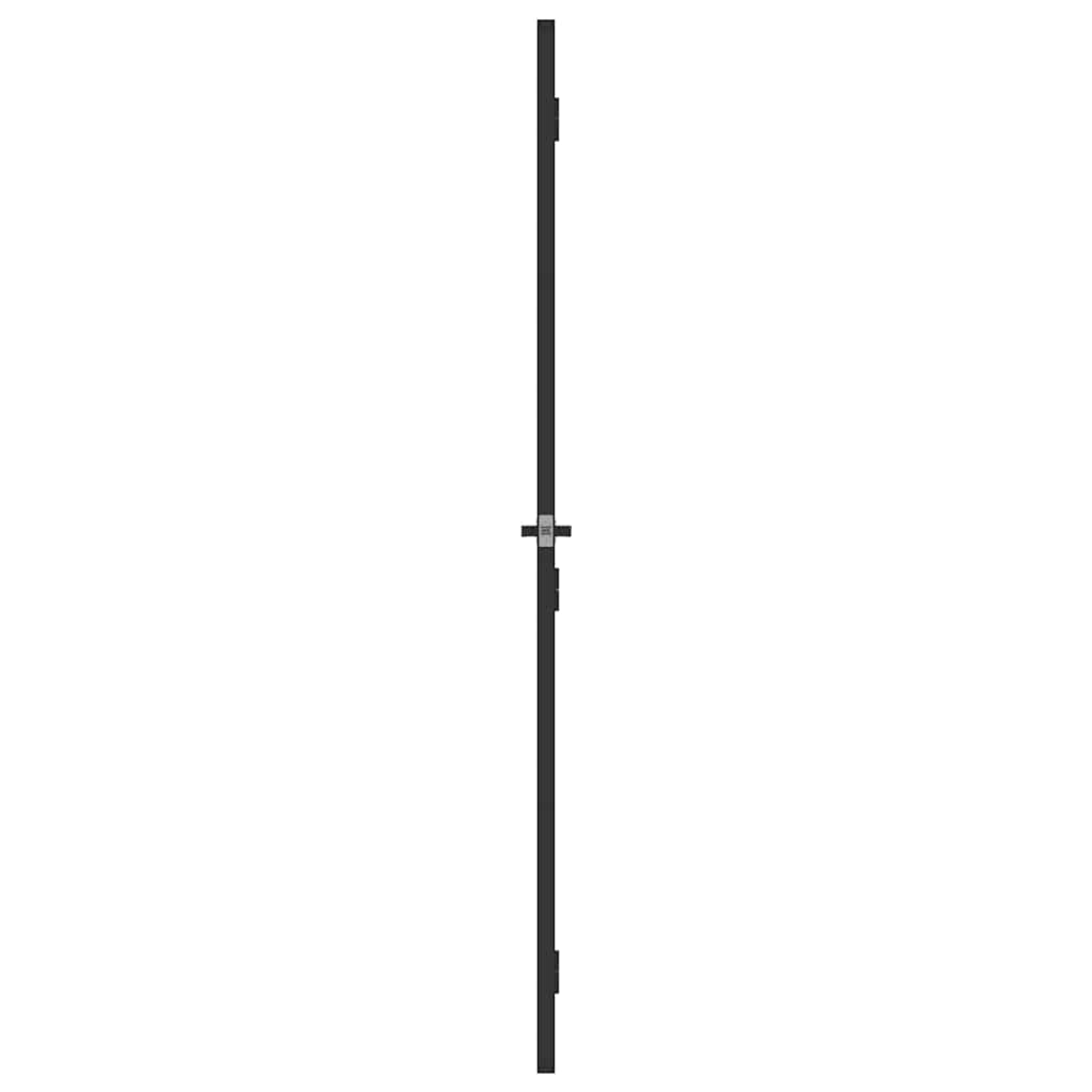 vidaXL Innerdörr svart 76x201,5 cm härdat glas och aluminium slim