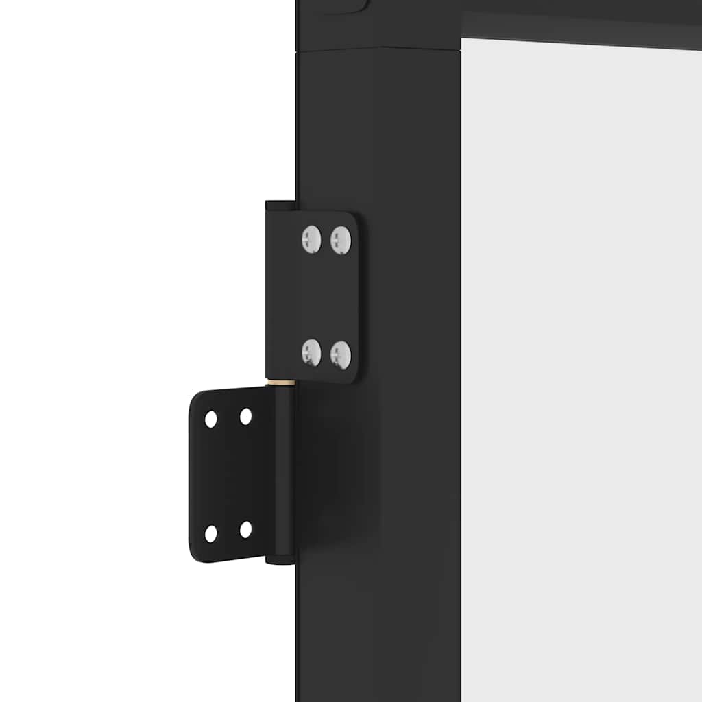 vidaXL Innerdörr svart 76x201,5 cm härdat glas och aluminium slim