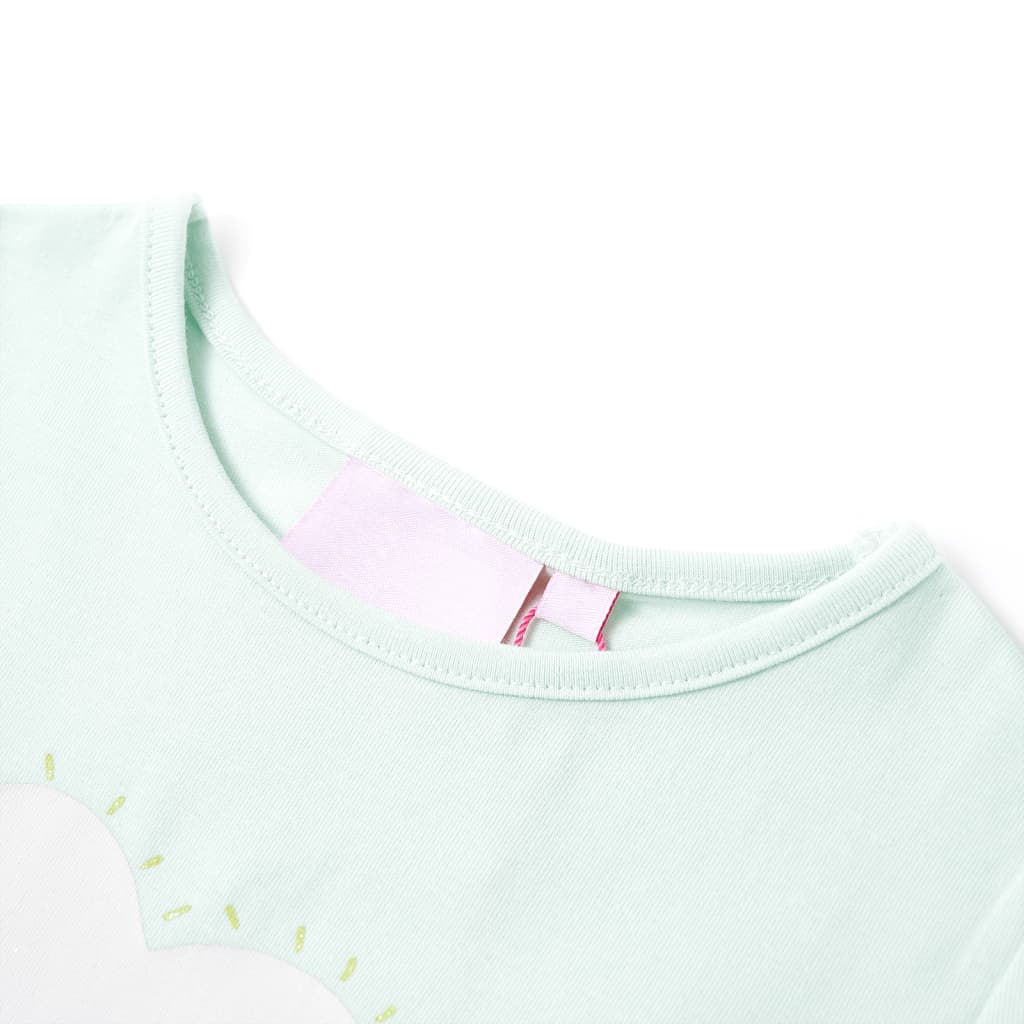vidaXL T-shirt för barn ljus mintgrön 92