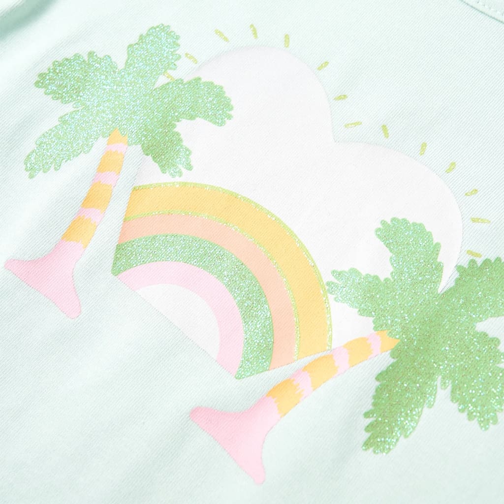 vidaXL T-shirt för barn ljus mintgrön 92