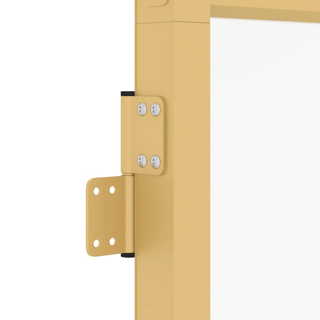vidaXL Innerdörr guld 76x201,5 cm härdat glas och aluminium slim