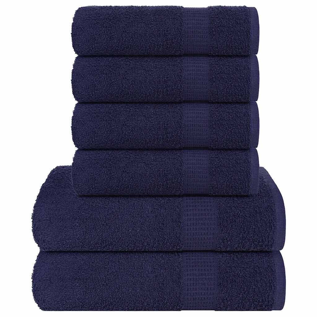vidaXL 6-delat handduksset FROGN marinblå 360 gsm