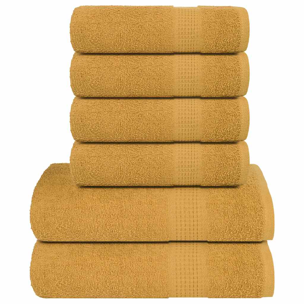 vidaXL 6-delat handduksset FROGN guld 360 gsm