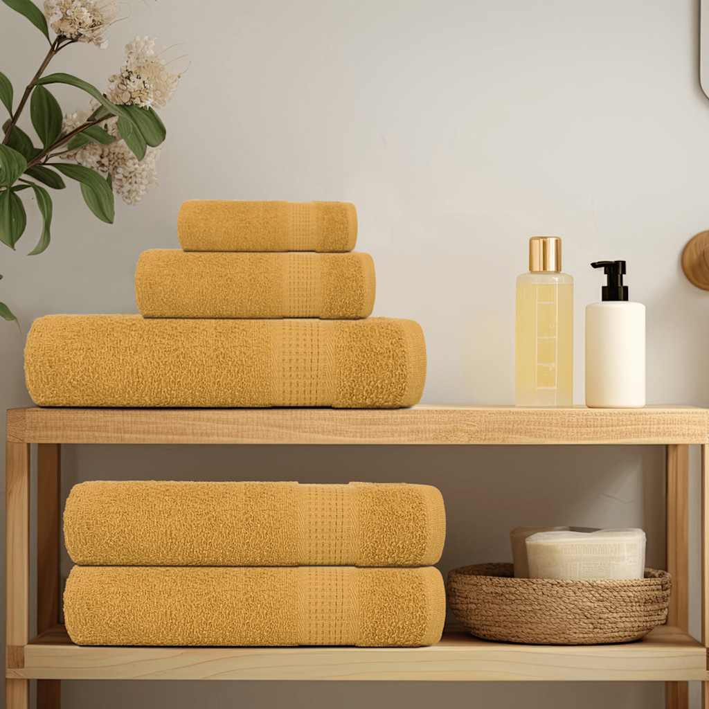 vidaXL 6-delat handduksset FROGN guld 360 gsm