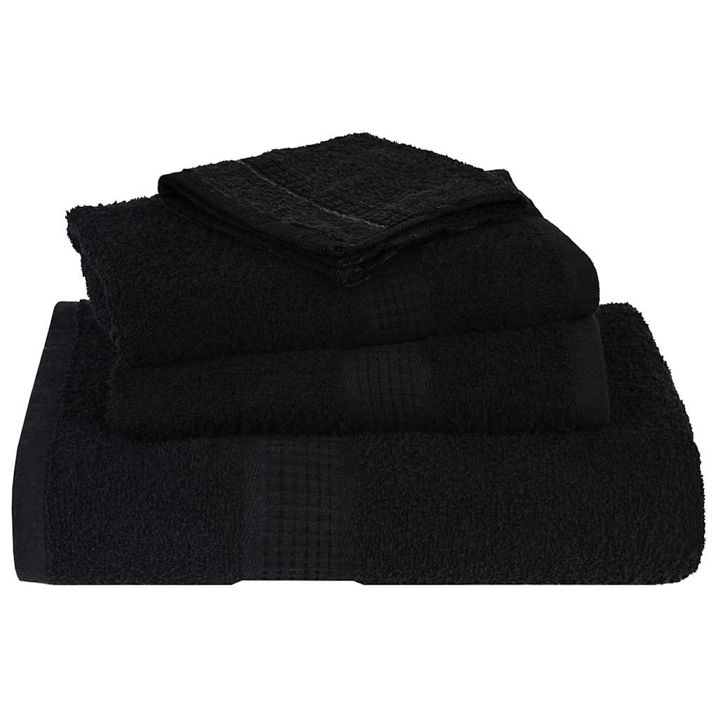 vidaXL 12-delat handduksset FROGN svart 360 gsm