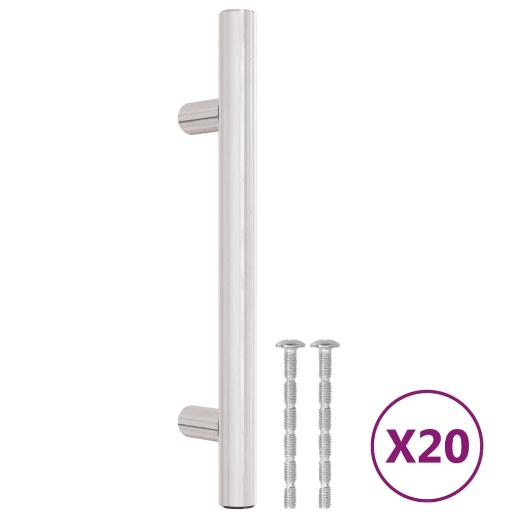 vidaXL Skåphandtag 20 st silver 96 mm rostfritt stål