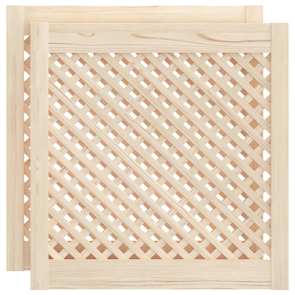 vidaXL Skåpluckor gallerdesign 2 st 59,5x61,5 cm massiv furu