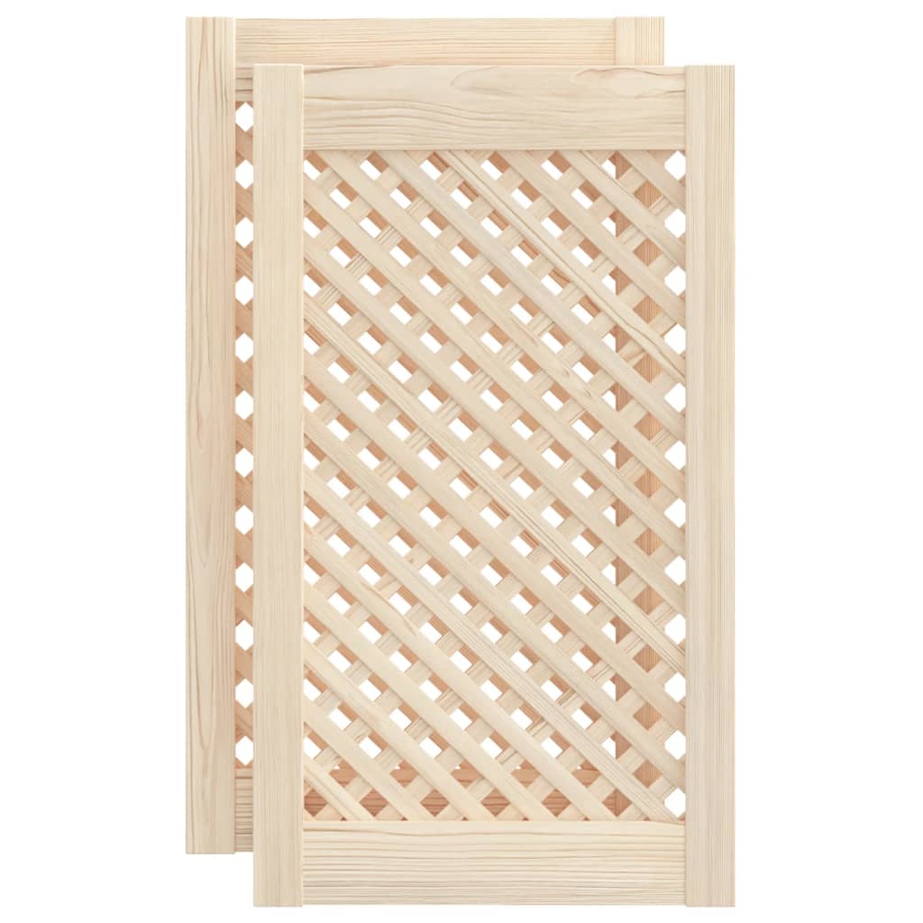 vidaXL Skåpluckor gallerdesign 2 st 39,5x69 cm massiv furu