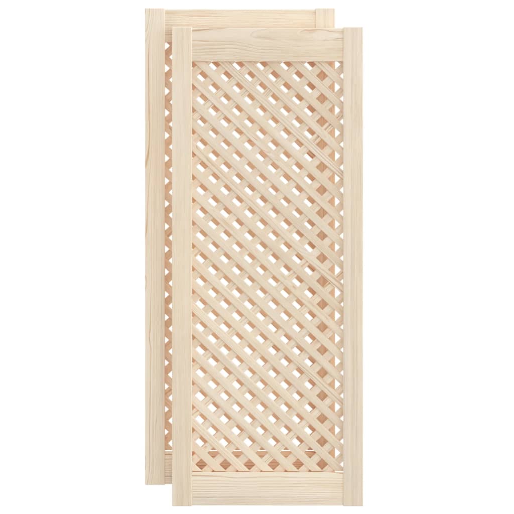 vidaXL Skåpluckor gallerdesign 2 st 39,5x99 cm massiv furu