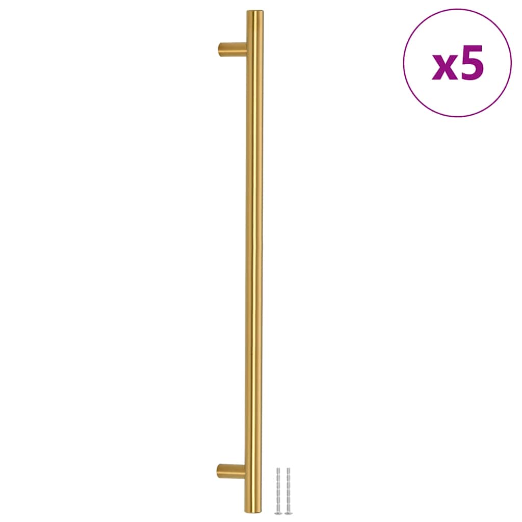 vidaXL Skåphandtag 5 st guld 480 mm rostfritt stål