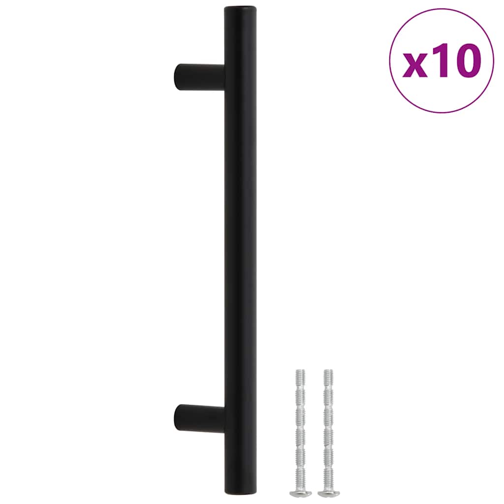 vidaXL Skåphandtag 10 st svart centrumavstånd 128mm total längd 192mm