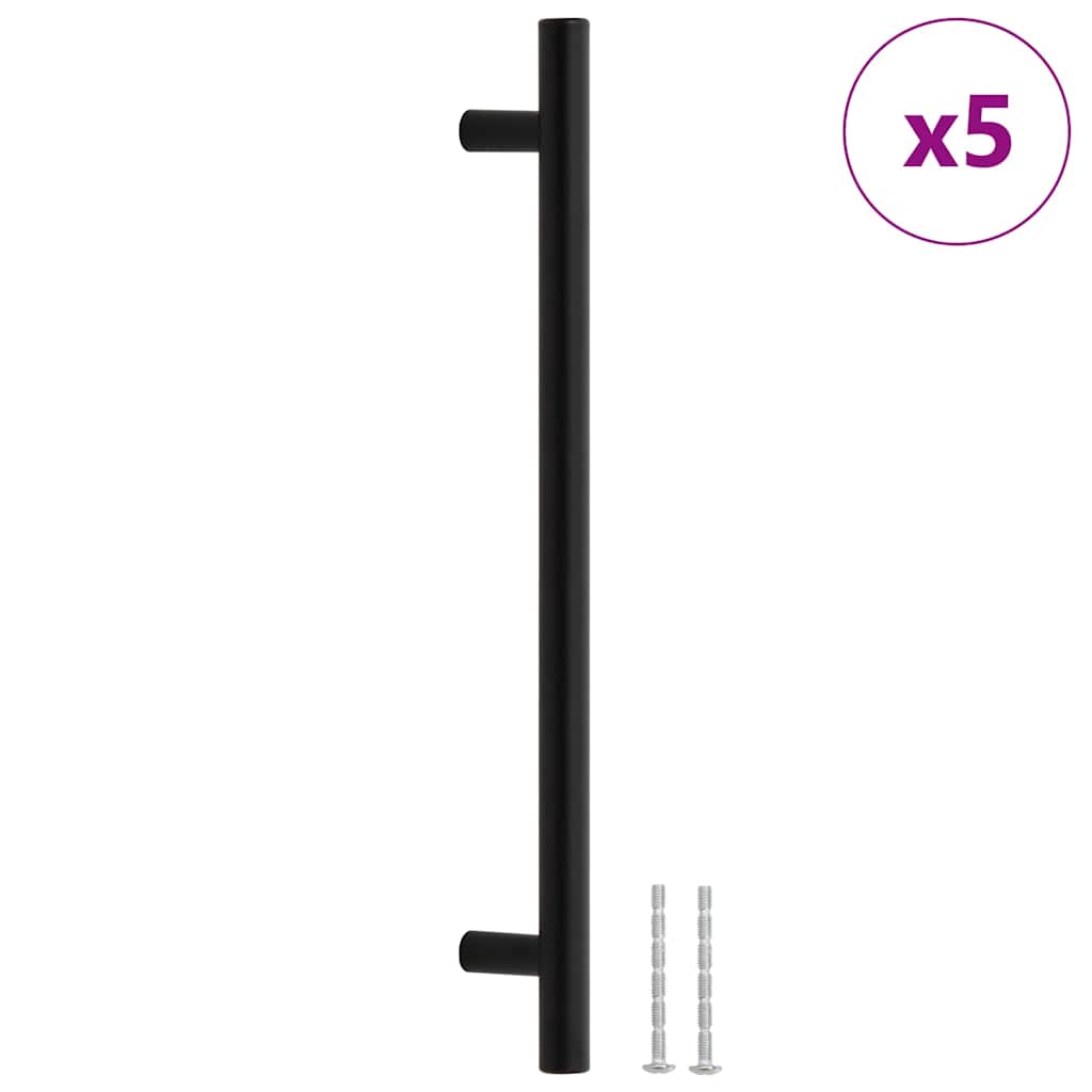 vidaXL Skåphandtag 5 st svart 192 mm rostfritt stål