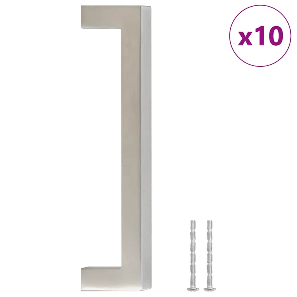 vidaXL Skåphandtag 10 st silver 128 mm rostfritt stål