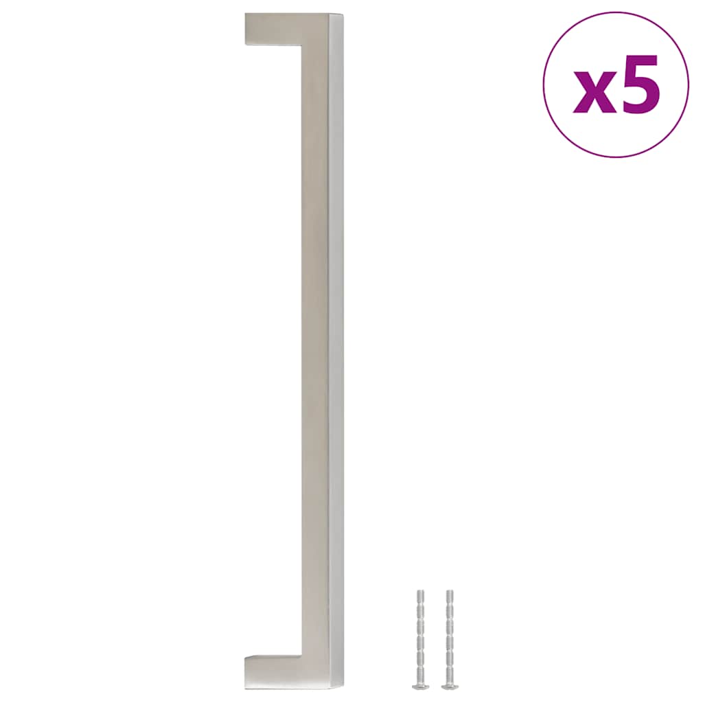 vidaXL Skåphandtag 5 st silver 224 mm rostfritt stål