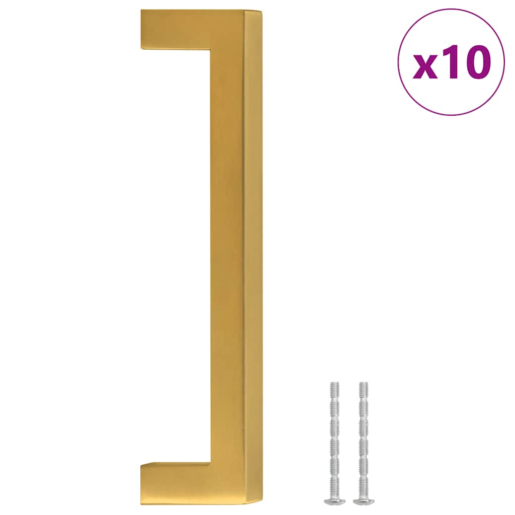 vidaXL Skåphandtag 10 st guld 128 mm rostfritt stål