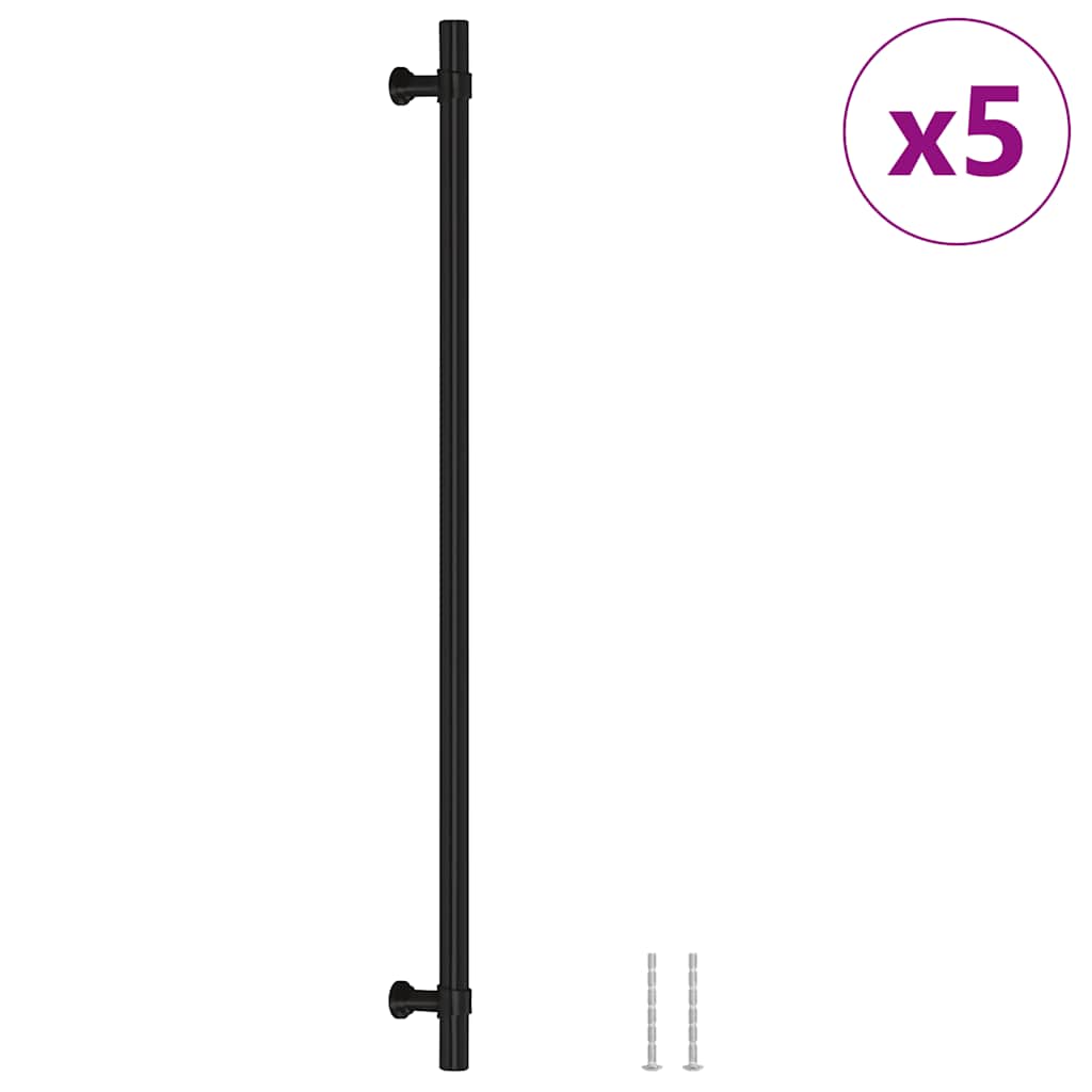 vidaXL Skåphandtag 5 st svart 320 mm rostfritt stål