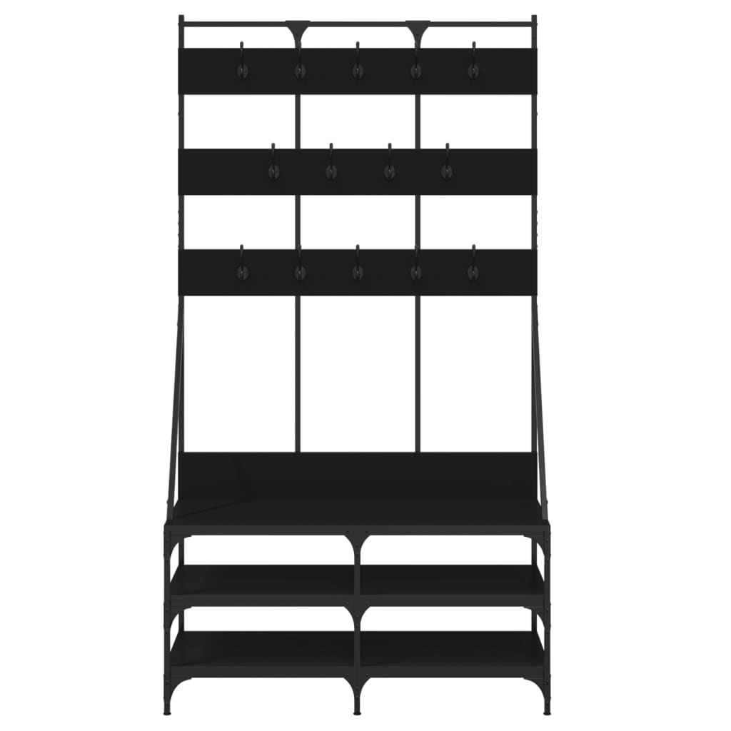 vidaXL Klädställning med skoförvaring svart 100x40x184 cm