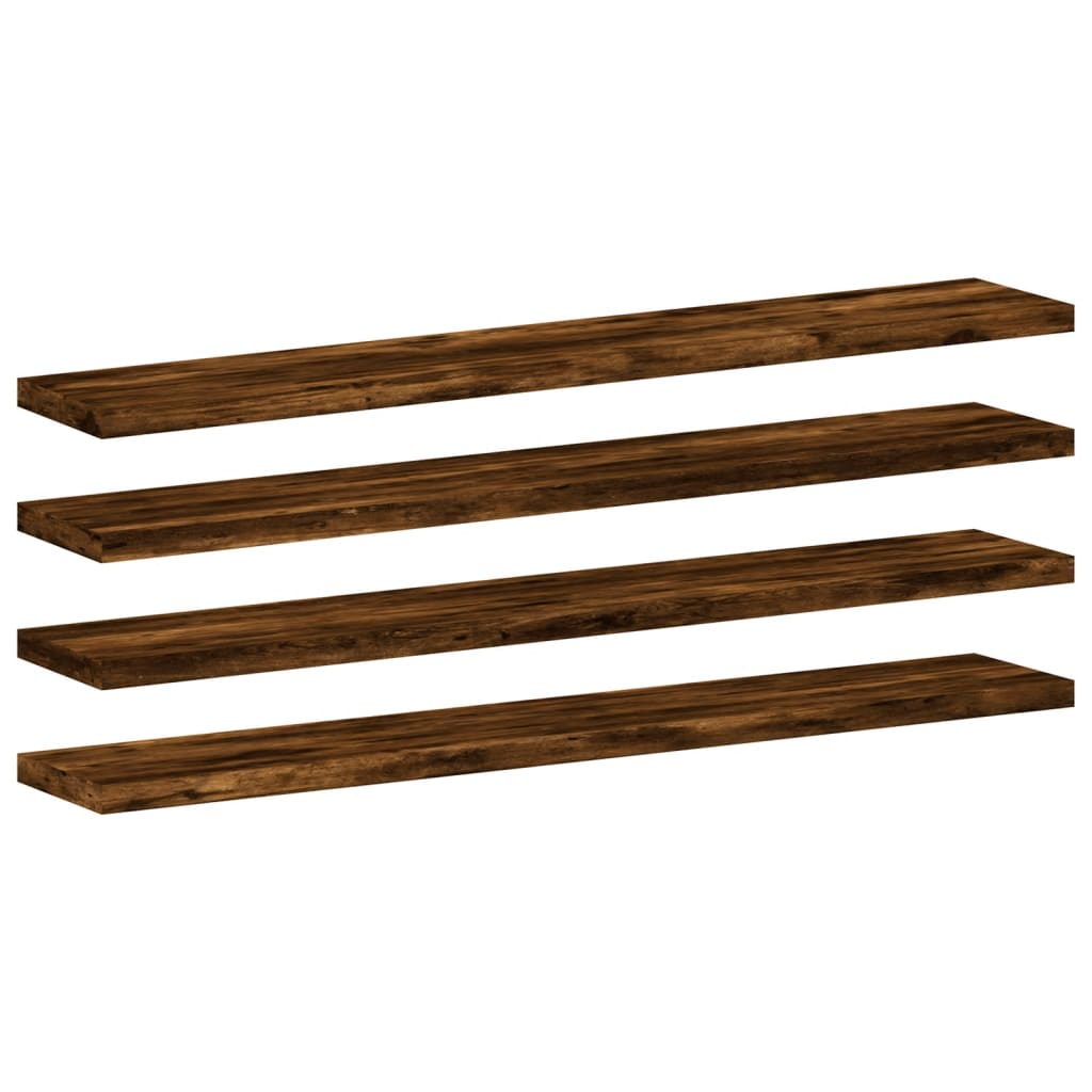 vidaXL Vägghyllor 4 st rökfärgad ek 60x10x1,5 cm konstruerat trä