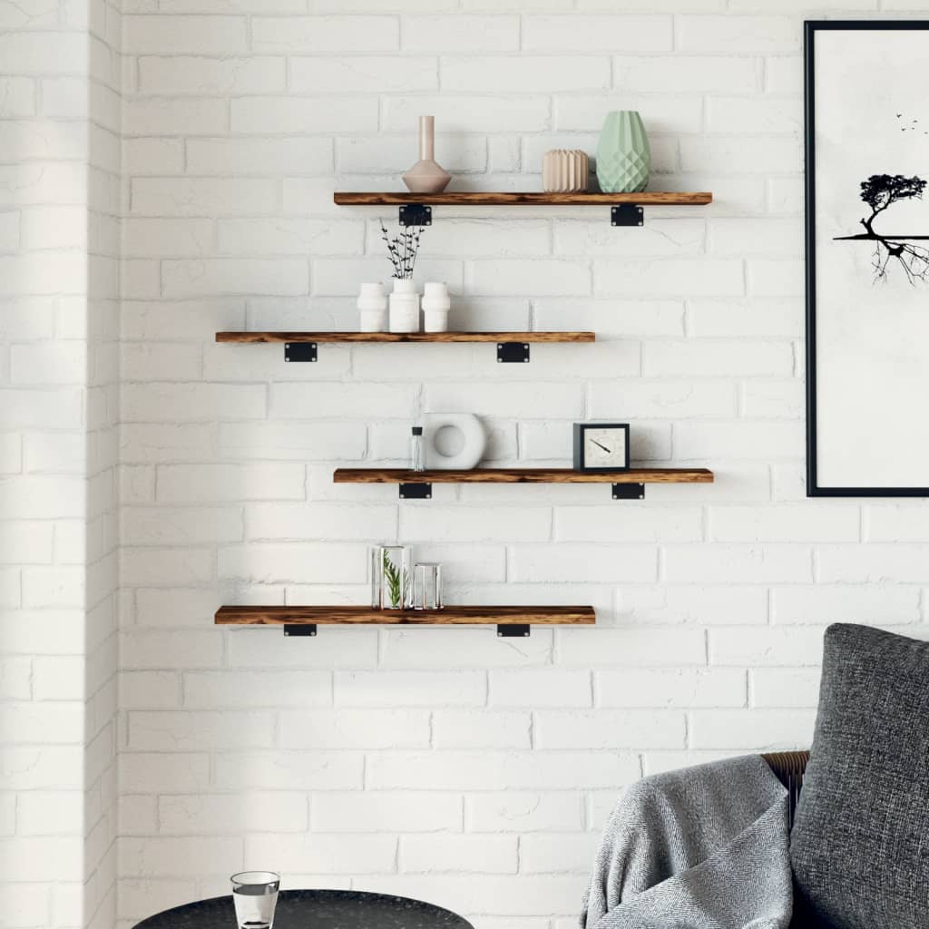 vidaXL Vägghyllor 4 st rökfärgad ek 60x10x1,5 cm konstruerat trä