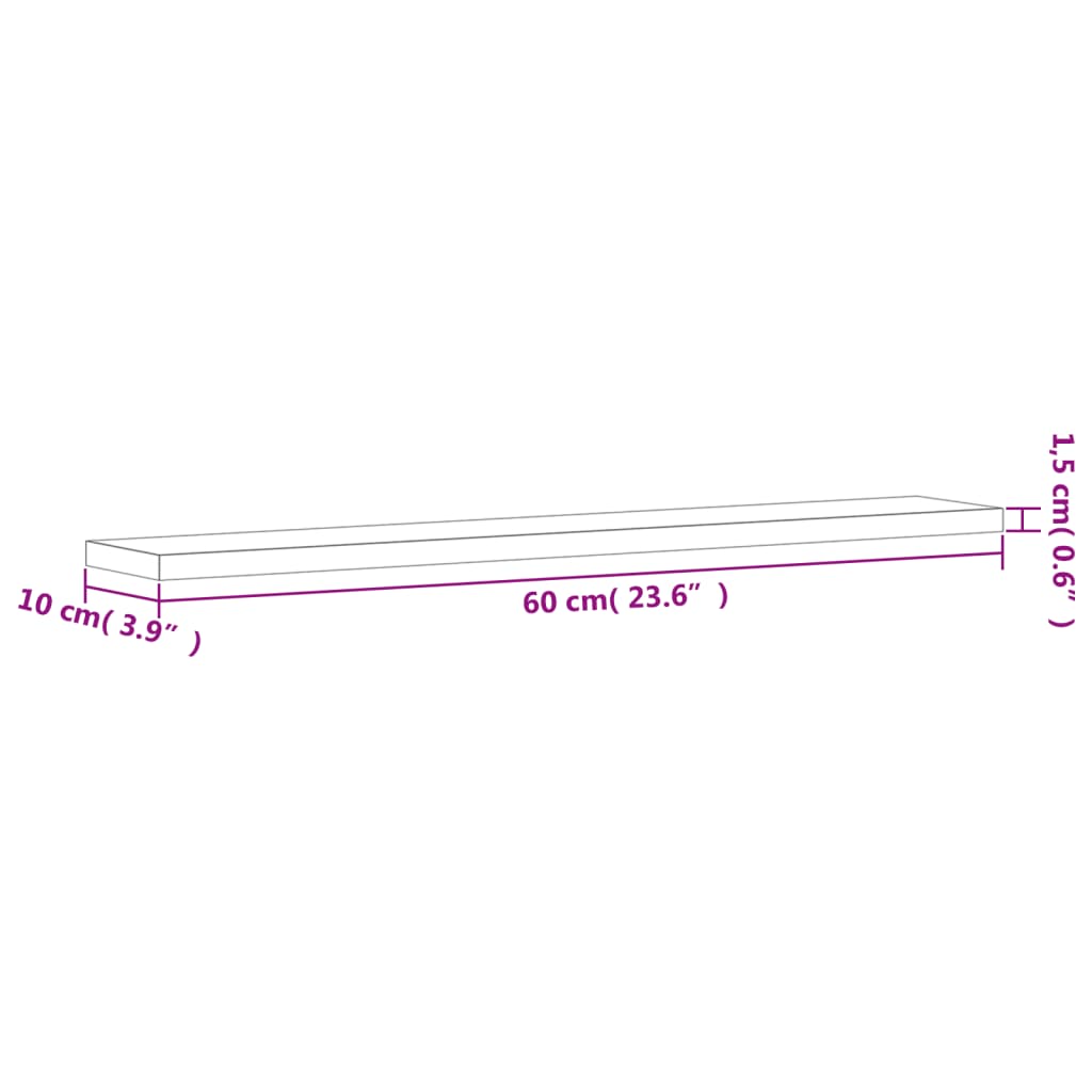 vidaXL Vägghyllor 4 st rökfärgad ek 60x10x1,5 cm konstruerat trä