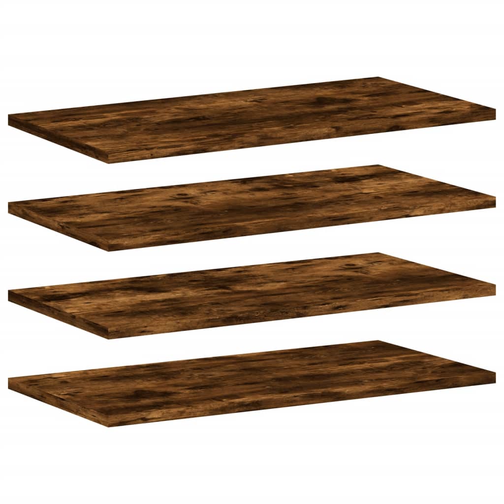 vidaXL Vägghyllor 4 st rökfärgad ek 60x20x1,5 cm konstruerat trä