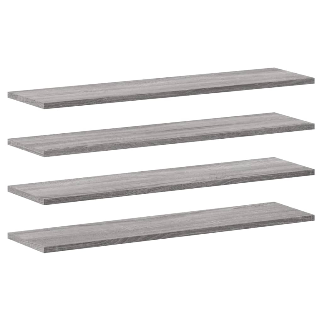 vidaXL Vägghyllor 4 st grå sonoma 80x20x1,5 cm konstruerat trä