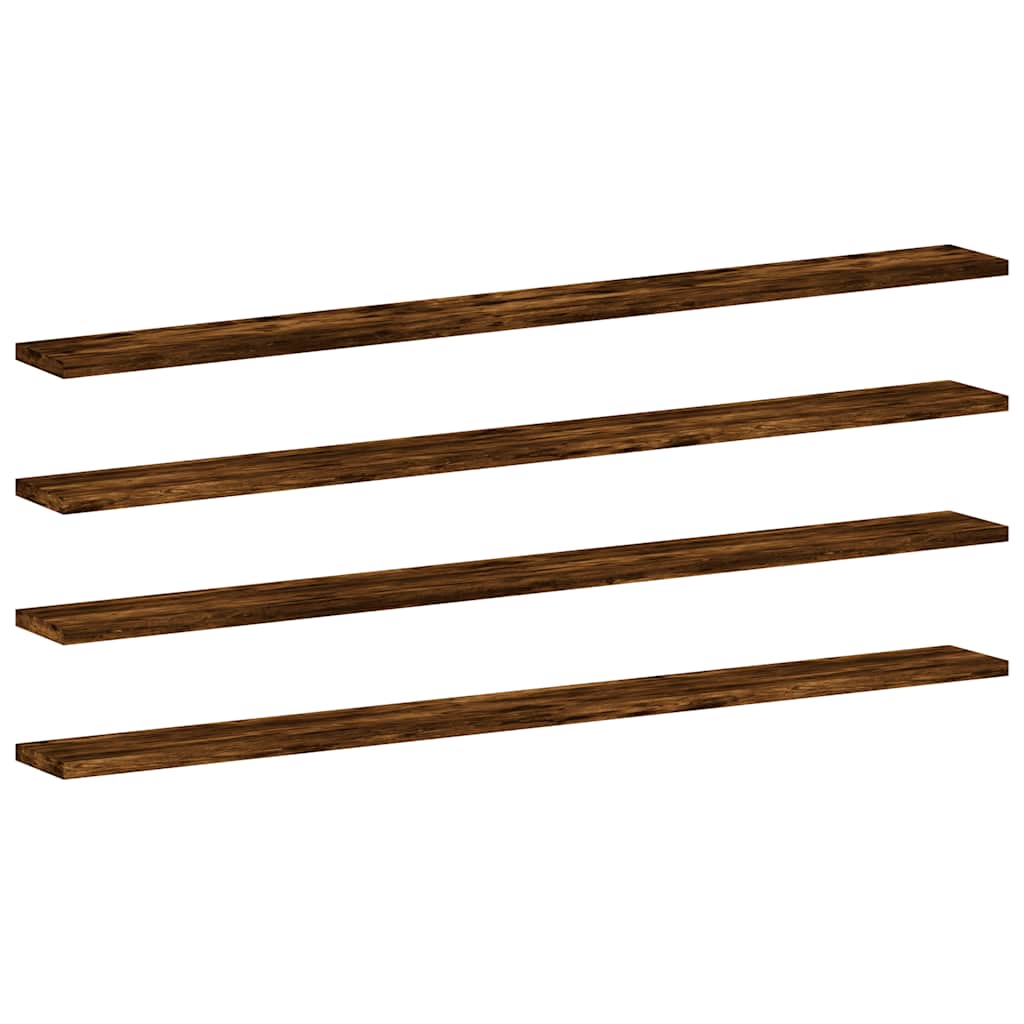 vidaXL Vägghyllor 4 st rökfärgad ek 100x10x1,5 cm konstruerat trä