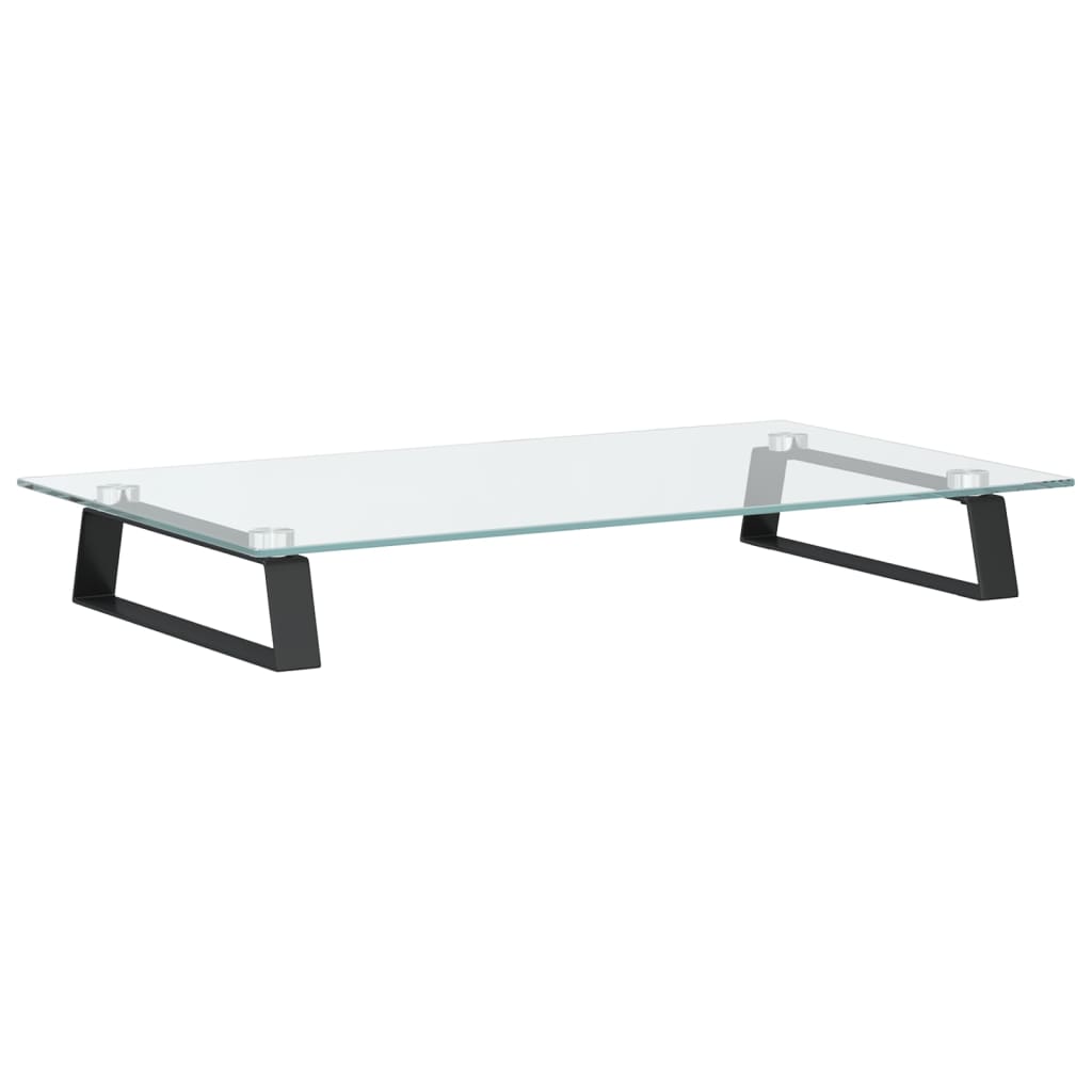 vidaXL Skärmställ svart 60x35x8 cm härdat glas och metall