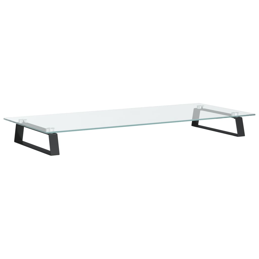 vidaXL Skärmställ svart 80x35x8 cm härdat glas och metall